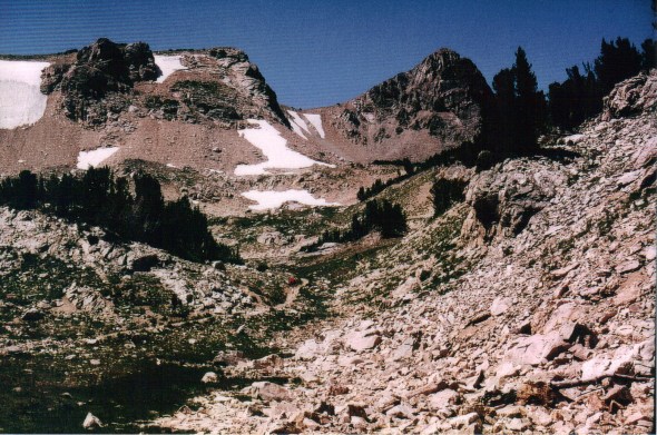 Tetons - Paintbrush Divide - view up